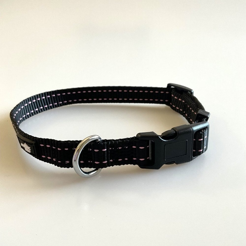 ADJUSTABLE QUICK RELEASE DOG COLLAR BLACK PINK - Picture 6 of 8